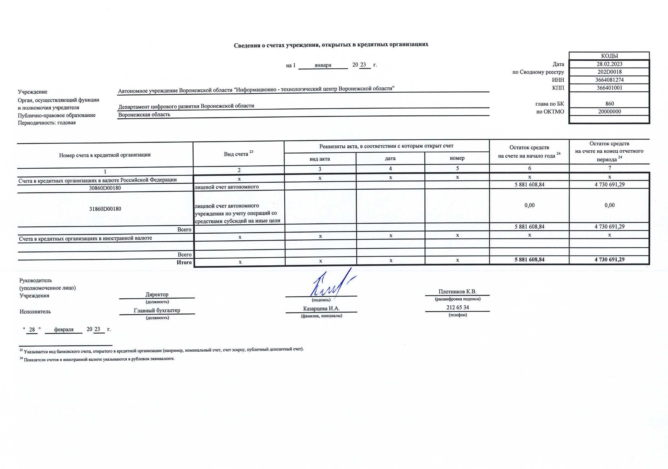 Отчёт о результатах деятельности Автономного учреждения Воронежской ...